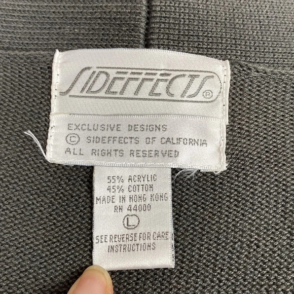 Vintage SIDEFFECTS Open Front Cardigan with large front pockets - Picture 10 of 11